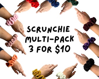 Crochet Velvet Scrunchie Bundle