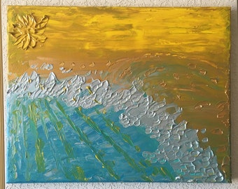SUN, SAND and SEA Acrylic Painting