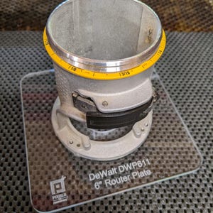 Acryl Basis für DeWalt DW611 und 20V DCW600B Trim Fräse Large - 6 in x 6 in - Pixel nach Prototyp