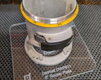 Podstawa akrylowa do frezarki DeWalt DWP611 i 20 V DCW600B Trim, duża, 6 x 6 cali, od pikseli do prototypu