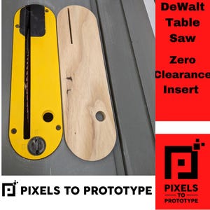 DeWalt Table Saw DWE7491 Zero Clearance Insert - Digital Design! DXF, F3D, SKP, STEP - Pixels to Prototype - Fast Download