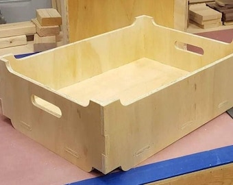 Stackable Crate - 3 Sizes - Design Files for CNC (.f3d, .step, .skp, .dxf, .dwg, .stl)