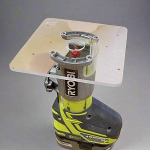 Ryobi P601 Router Base Plate — 6" × 6" Acrylic | Fits P601 PCL424B Ridgid R2401