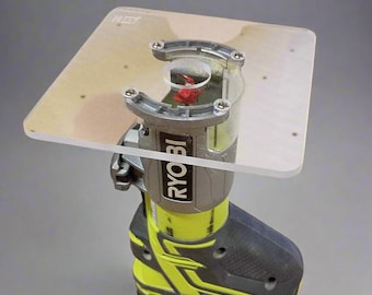 Ryobi P601 Router Base Plate — 6" × 6" Acrylic | Fits P601 PCL424B Ridgid R2401