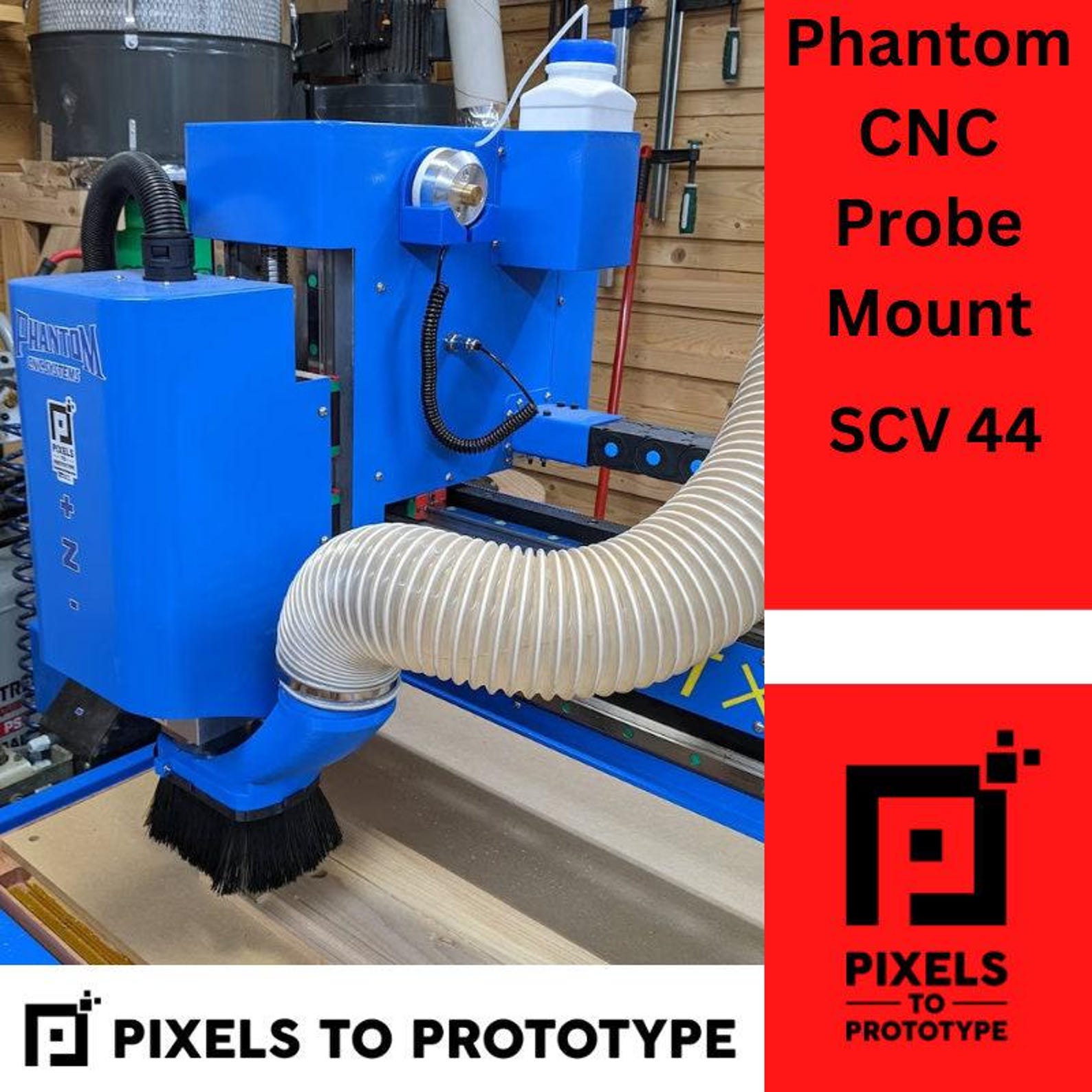 Phantom CNC Probe Mount - Pixels to Prototype LLC - SCV 44 - Etsy