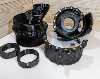 Petesquared CNC Dust Boot — 40mm to 90mm Spindles | Vortex Dust Shoe, 4" Hose | Split Magnetic Brush Included