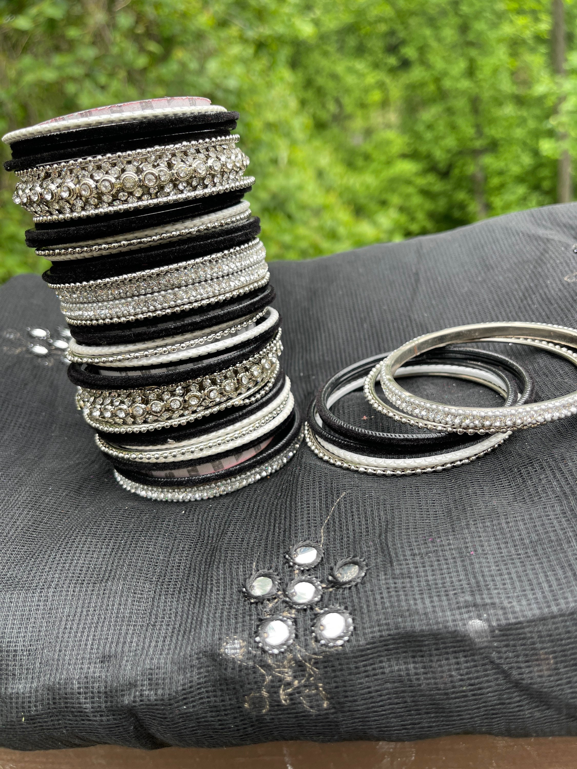 Black and white bangles outlet