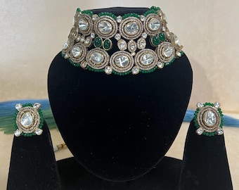 Antique stone beaded necklace set