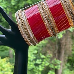 Red Bridal Chuda Bangles Set - Wedding Jewelry