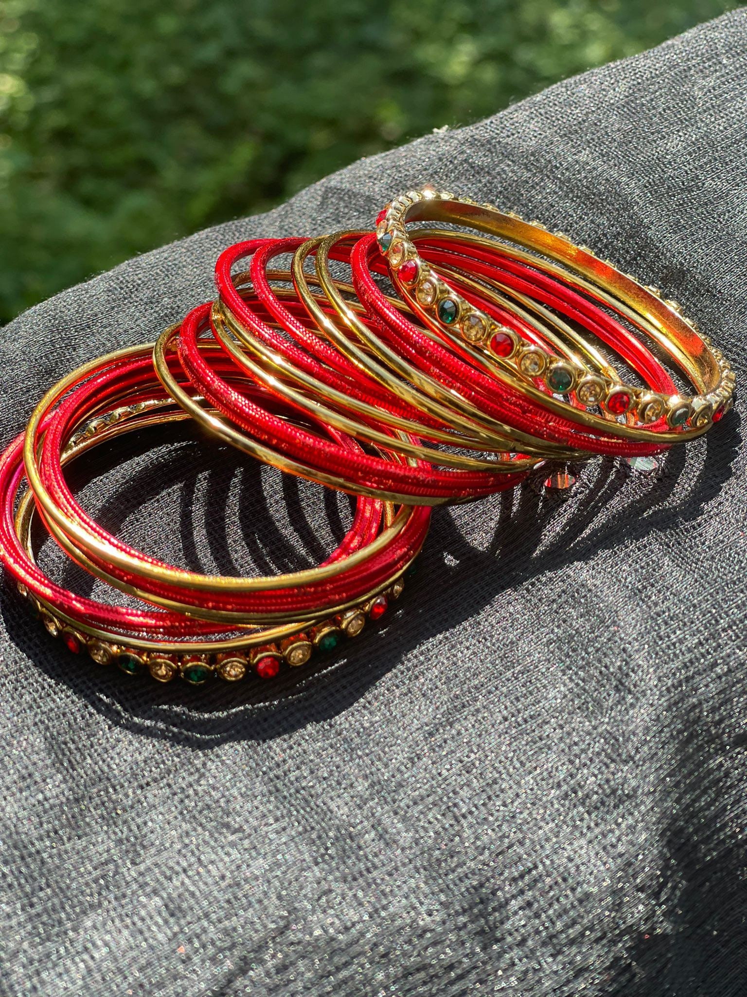 Buy Kids Red Gold Bangles Unique Gift for Children Online in India Etsy