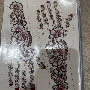 Heena Tatto Stencil for Hands / mehndi tatto , India Henna Style, Hand Tattoo Stencil, Design Set for Women & Girls,