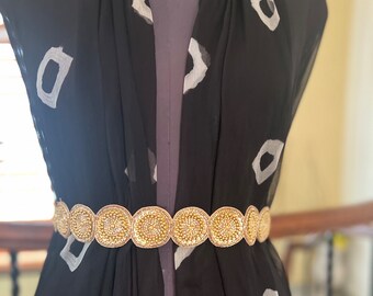 Traditional Indian golden pearl -Work waist belt | Waist Belt | Cloth Hip belt | Hip Chain |  | cloth Hip belt