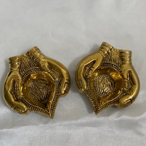 Decorative hand made brass metal oil /tea light hand Diya’s