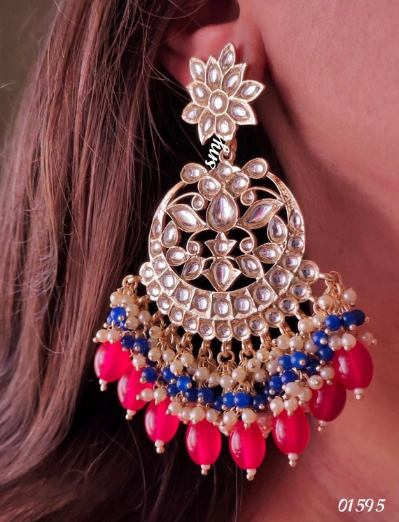 Buy Gold Plated Kundan Drop Earrings by Dugran By Dugristyle Online at Aza  Fashions.