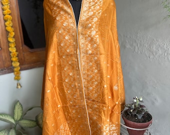 Mustard color,Banarsi silk Dupatta