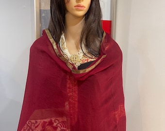 Women Red Dupatta