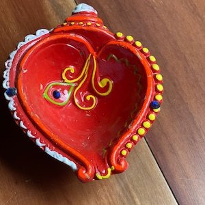 Handmade leaf diya