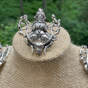 Sleek Silver Plated Goddess Earrings & Ring Set