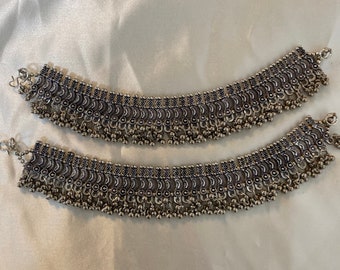 Silver Plated Ghungroo Anklets & Handmade Foot Jewelry