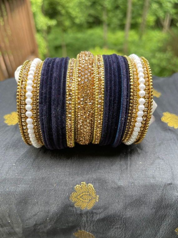 Dark blue bangles deals