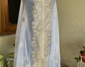 White net gotta patti Dupatta