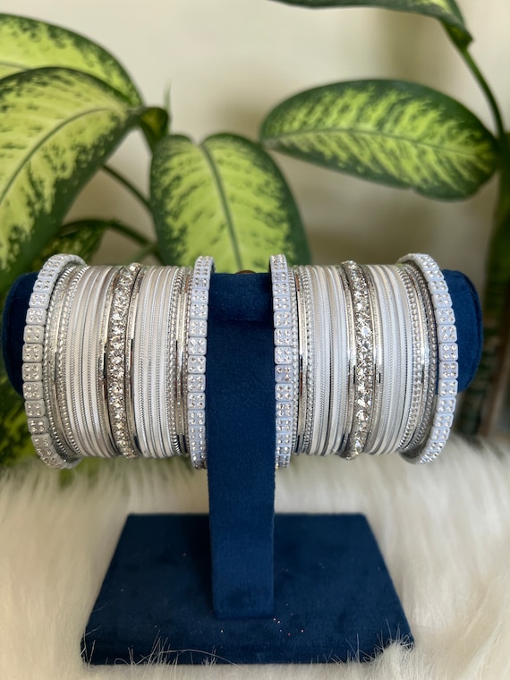 Beautiful silver bangles best sale
