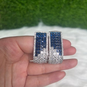 Beautiful Blue Crystal Dangler Earrings - Indian, Pakistani, Bollywood Jewelry