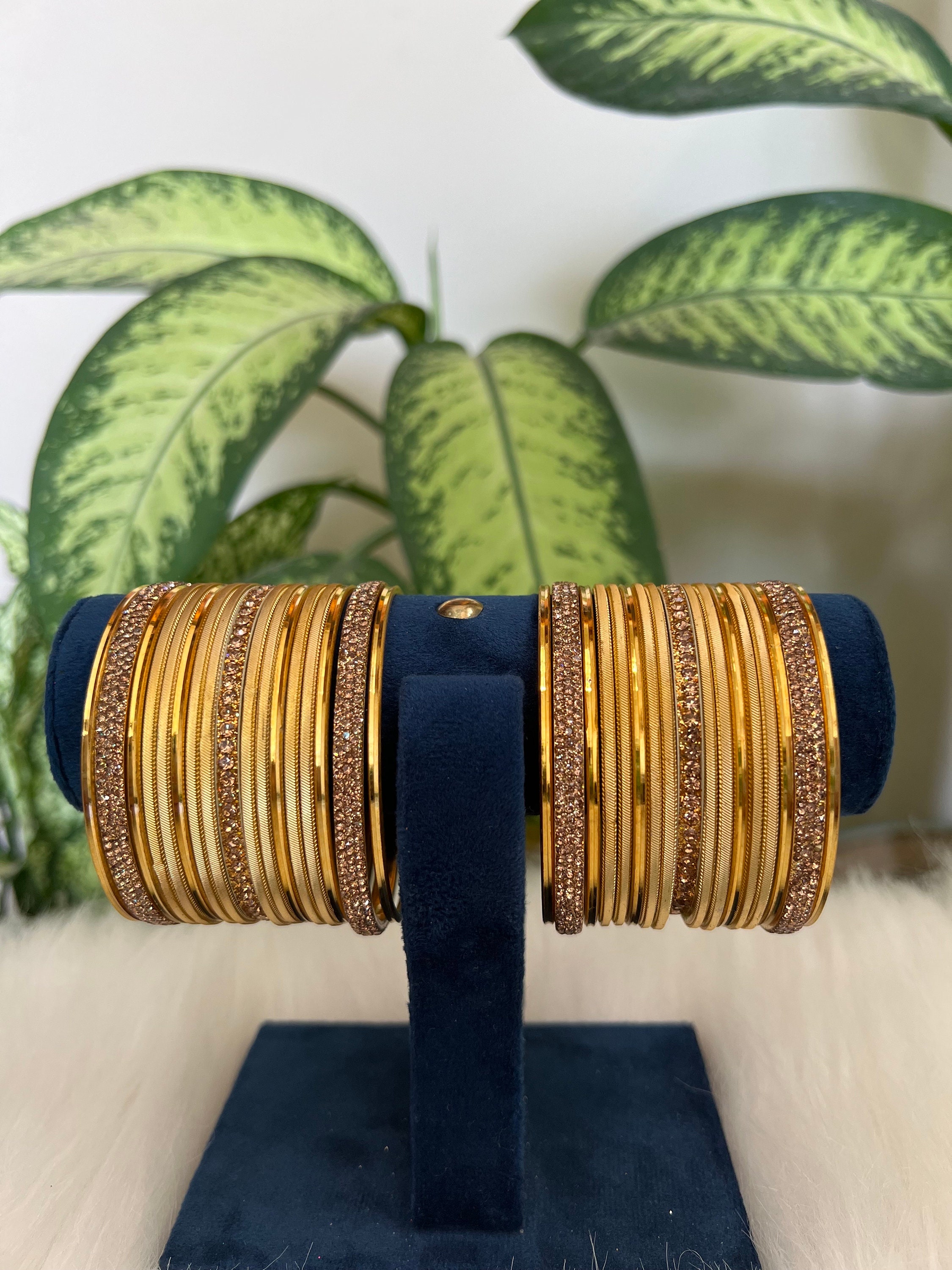 Beautiful Golden Bangles Set - Perfect Accessory - Etsy