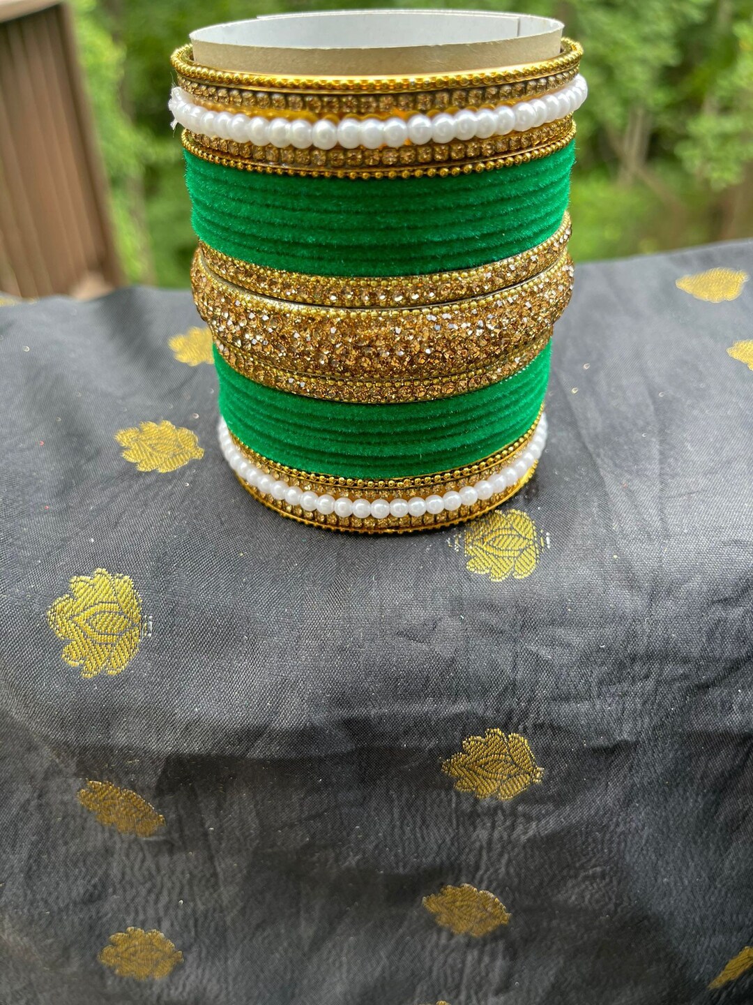 Green bangles set discount