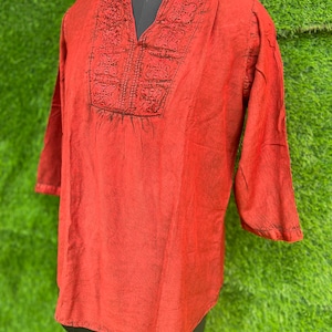 Women Red design A-Line kurti