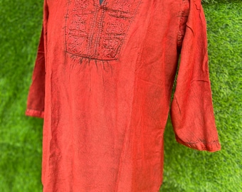 Women Red design A-Line kurti