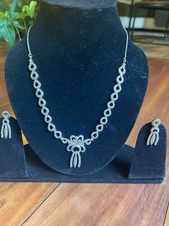 Gold plated 2024 american diamond jewellery