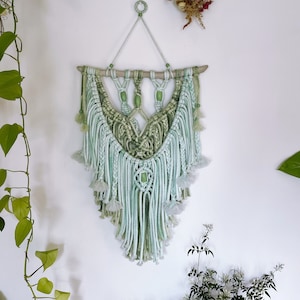 Green Macrame Wall Hanging - Etsy
