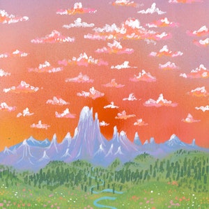 Blue Mountainscape Print