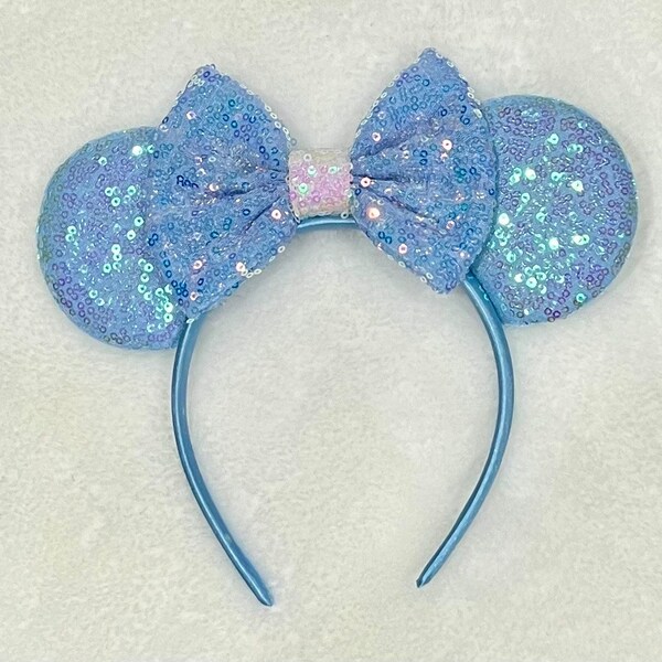 Cinderella Ears , Princess Minnie Ears, Cinderella Mouse Ears, Light Blue Princess Ears, Cinderella Headband