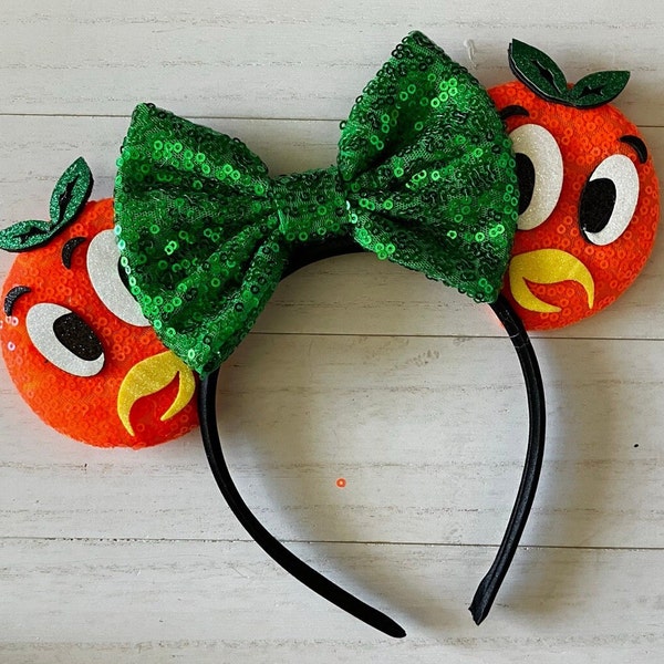 Orange Bird Ears, Orange Mouse Ears, Orange Bird Headband, Bird Minnie Ears, Garden Ears, Orange Ears