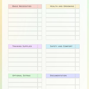 new puppy checklist