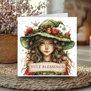 Yule Blessings Card: Pagan Christmas, Winter Solstice - Wiccan Sabbat