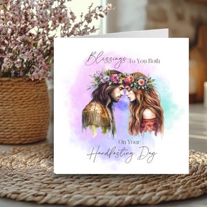 Carte de bénédiction de jeûne, à vous deux, célébration païenne, mariage wicca, autel rituel de sorcière, carte Witchy Vibe