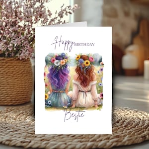 Carte de joyeux anniversaire Bestie, bénédictions de l'amitié, voeux d'anniversaire, célébration païenne