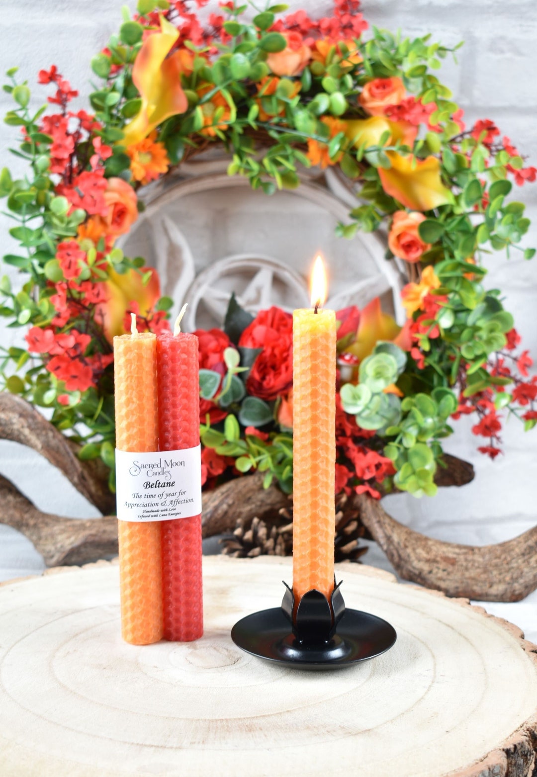 Beltane Spell Candles & Altar Candle Holder Sabbat Ritual Etsy UK