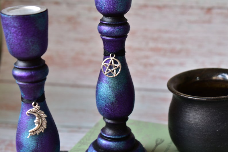 Spell Candle Holder Altar Candlestick Spell Casting Etsy