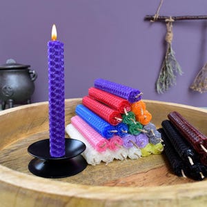 Beeswax Spell Candle Kit: 28 Mini Ritual Candles, Wiccan Pagan Gift