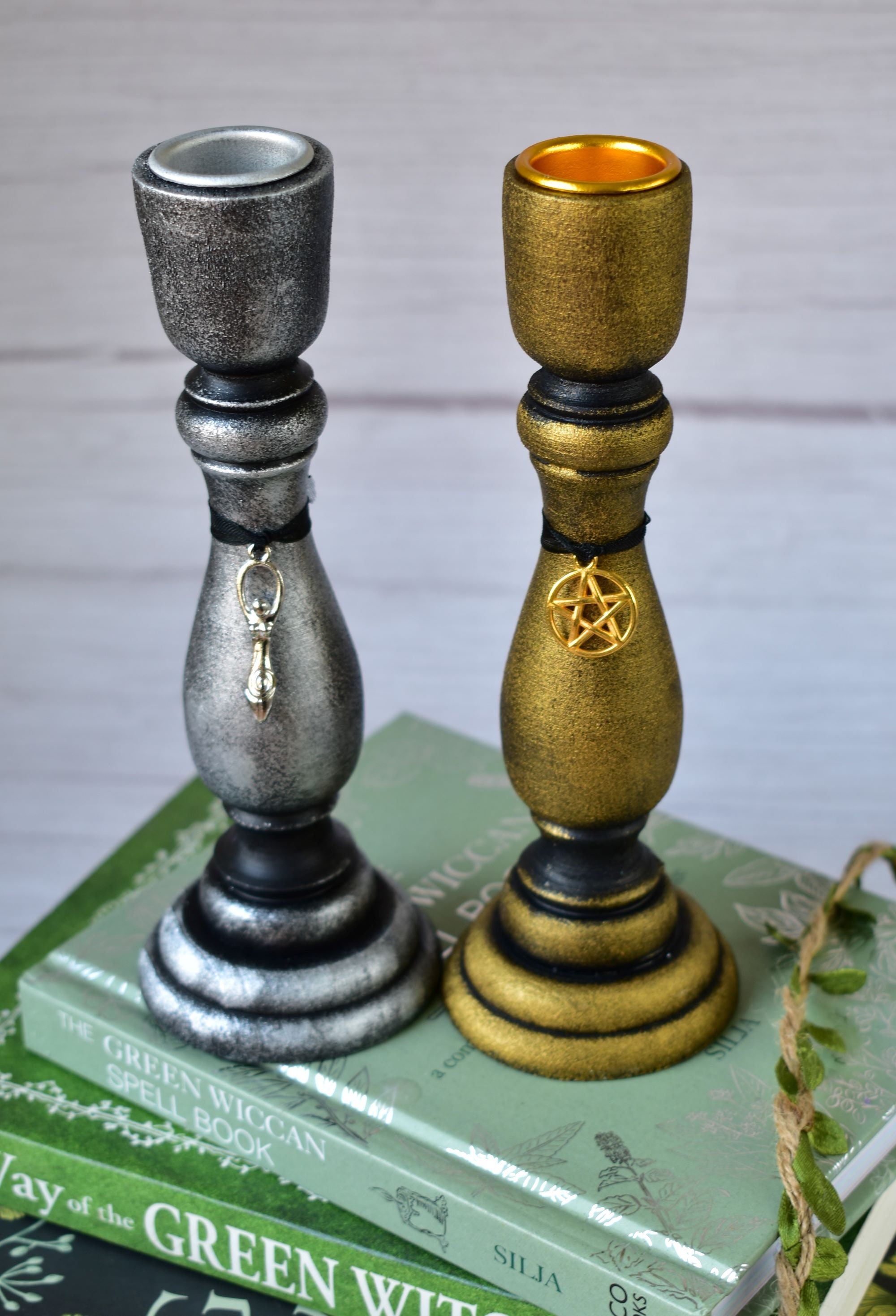 Goddess & God Candlesticks Spell Candle Holder Wiccan Altar Etsy