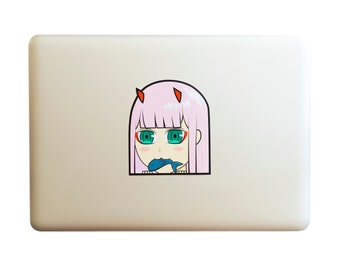 Zero Two Peeker Laptop Sticker - Anime Decal - Vinyl Decal - Autocollant imperméable à l'eau - Autocollant Anime - Autocollant portable - Autocollant Darling
