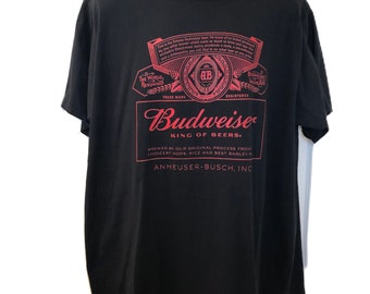 Vintage Budweiser Anheuser Busch Men's Graphic T-Shirt 3XL Memorabilia Crew Neck