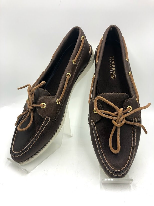 Sperry Women's Brown Leather Topsiders Boat Shoes Loafers | Etsy