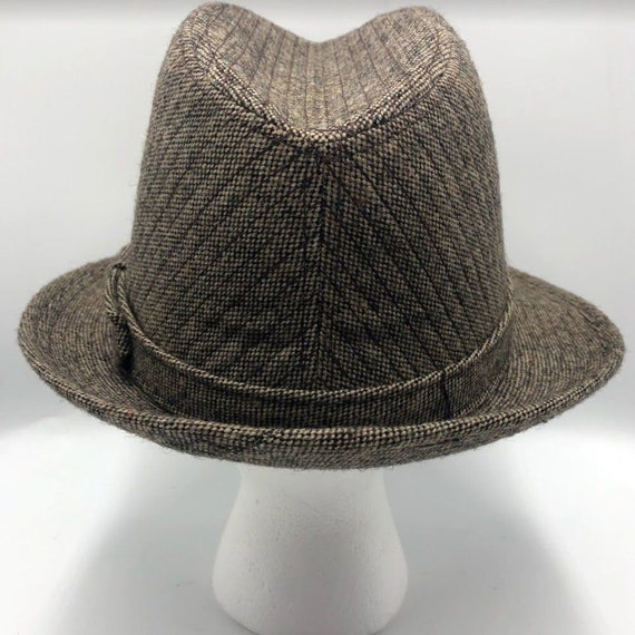 Vintage Young An Men's Fedora Tweed Wool Hat Brow… - image 7