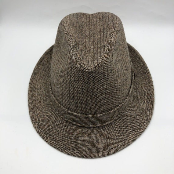 Vintage Young An Men's Fedora Tweed Wool Hat Brow… - image 2