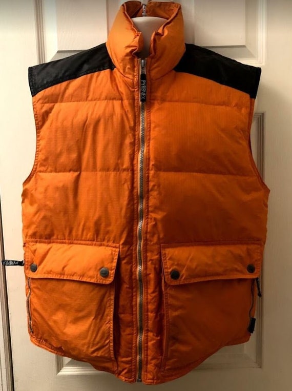 Orange Puffer Coat Vest Full Zip 